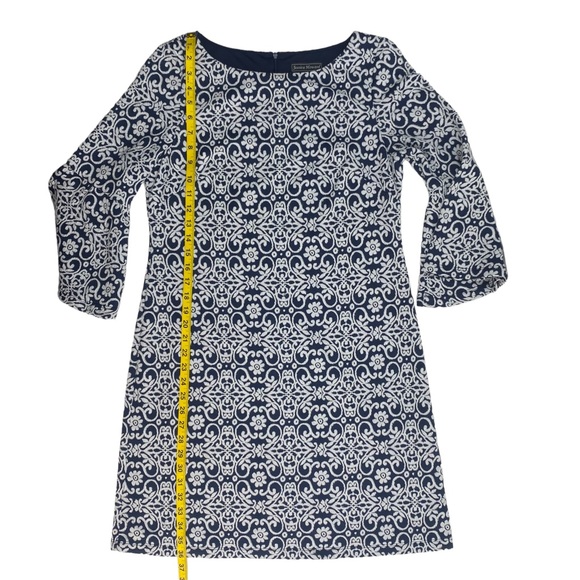 Jessica Howard Women’s Navy White Embroidered Dress 3/4 Bell Sleeves, Size 10 - Picture 9 of 13